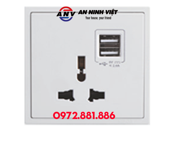 MODULE Ổ CẮM ĐƠN 3 CHẤU + 2 Ổ USB